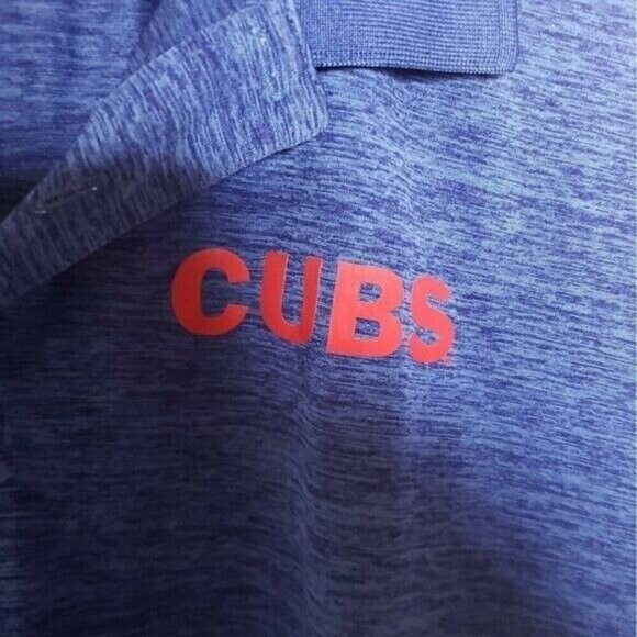 Majestic Mens MLB Chicago Cubs Blue Short Sleeve Polo XL - Picture 3 of 5